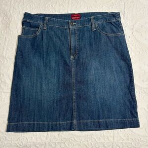 Merona Blue Stretch Denim Pencil Skirt